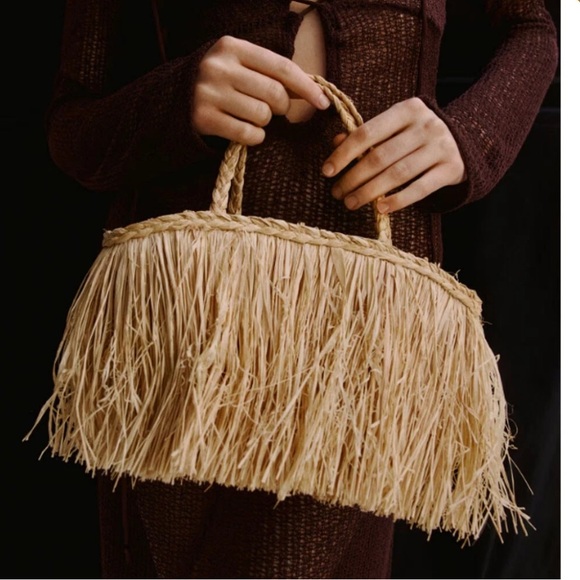 H&M fringe handbag raffia NWT LAST ONE - Picture 12 of 15